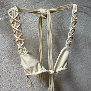 Mikoh Coconuts Triangle Top iin bone, Size X-Small